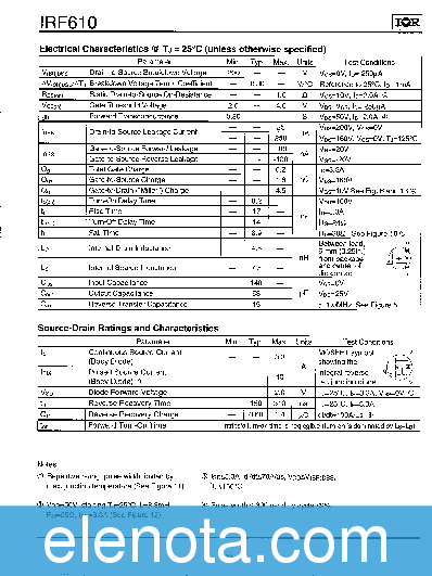 IRF610 Datasheet PDF (175 KB) International Rectifier | Pobierz z ...