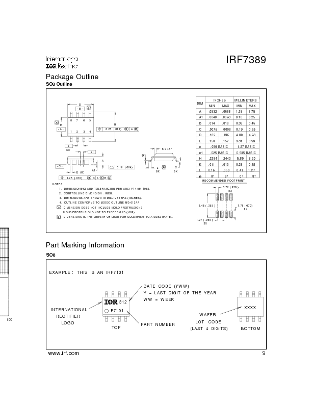 IRF7389 Datasheet PDF (165 KB) International Rectifier | Pobierz z ...