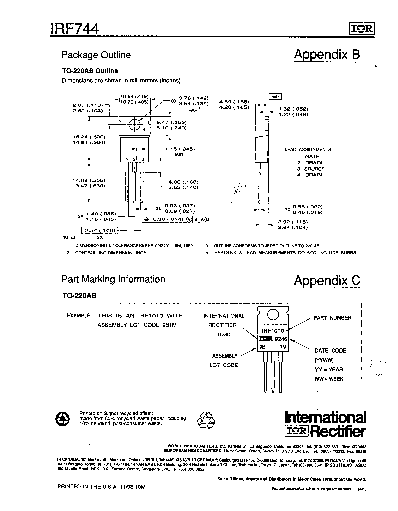 IRF744 Datasheet PDF (208 KB) International Rectifier | Pobierz z ...
