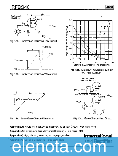 IRFBC40 Datasheet PDF (179 KB) International Rectifier | Pobierz z ...