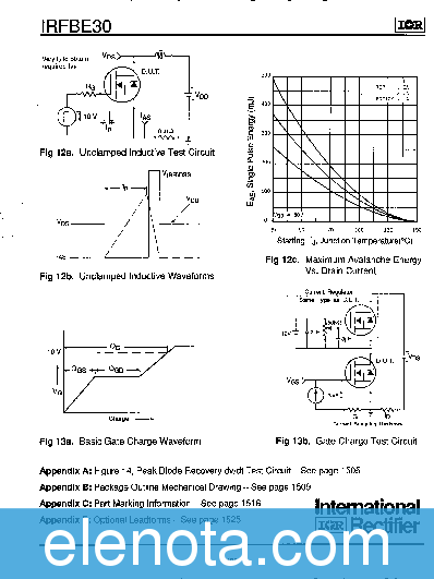 IRFBE30 Datasheet PDF (168 KB) International Rectifier | Pobierz z ...