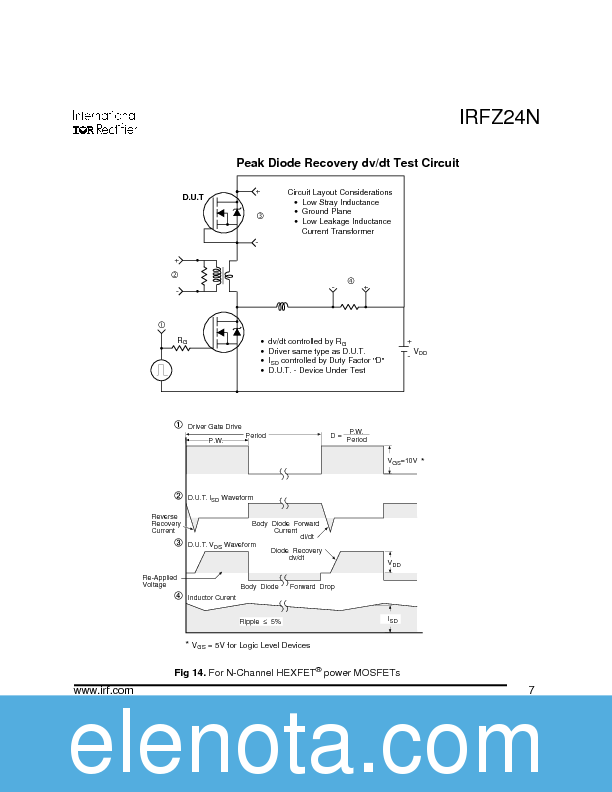 IRFZ24N Datasheet PDF (124 KB) International Rectifier | Pobierz z ...