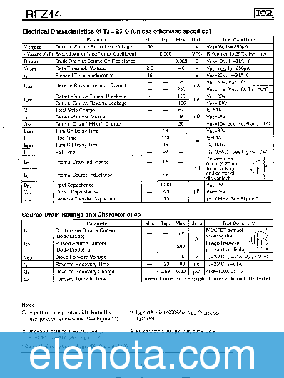 IRFZ44 Datasheet PDF (163 KB) International Rectifier | Pobierz z ...