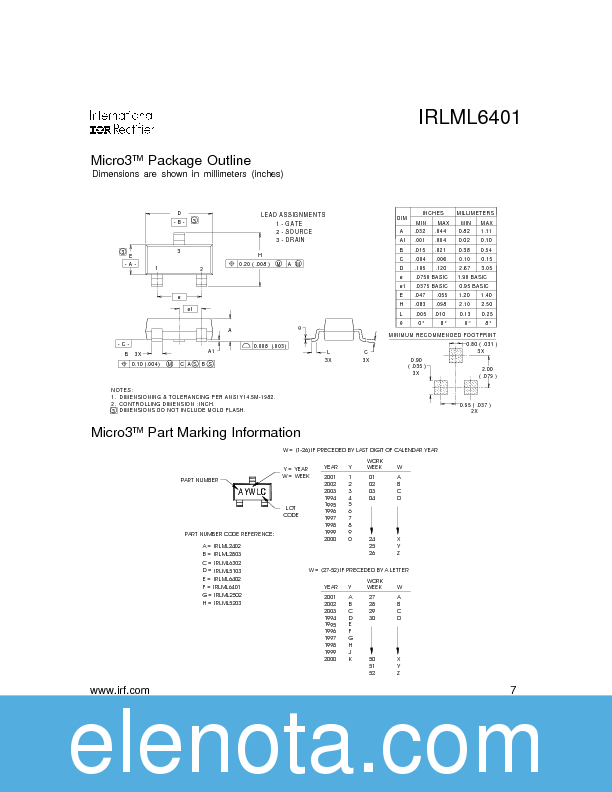 IRLML6401 Datasheet PDF (210 KB) International Rectifier | Pobierz z ...
