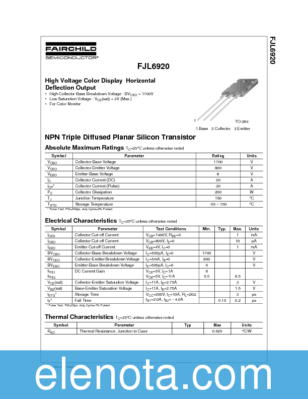 J6920 Datasheet PDF (85 KB) Fairchild Semiconductor Pobierz z Elenota.pl