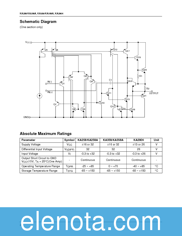 KA2904 Datasheet PDF (148 KB) Fairchild | Pobierz z Elenota.pl