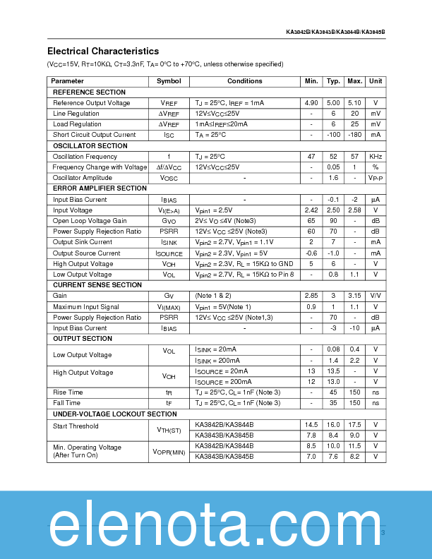 KA3844B Datasheet PDF (120 KB) Fairchild | Pobierz z Elenota.pl