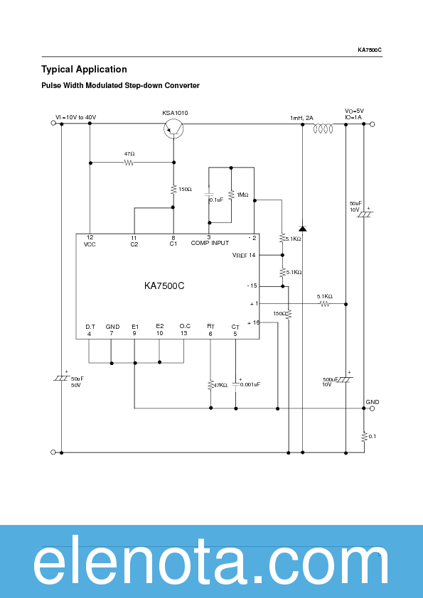 KA7500C Datasheet PDF (71 KB) Fairchild | Pobierz z Elenota.pl