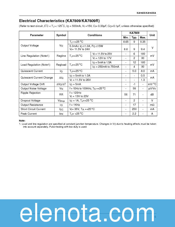 KA7808 Datasheet PDF (227 KB) Fairchild | Pobierz z Elenota.pl