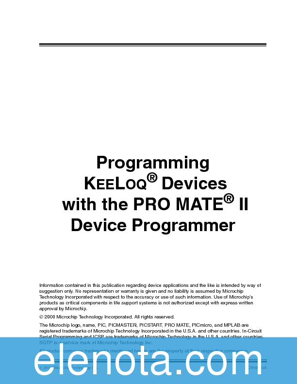 KEELOQ Datasheet PDF (451 KB) Microchip Pobierz z Elenota.pl