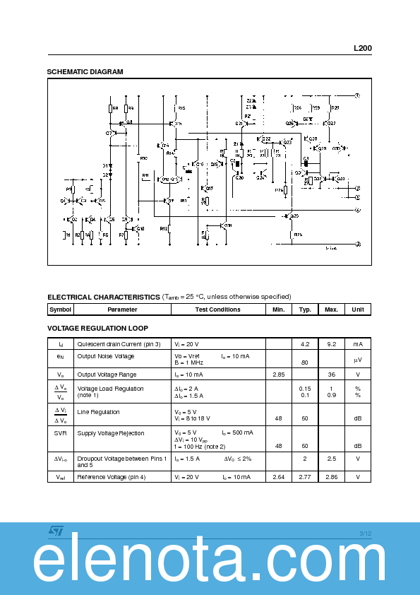 L200 Datasheet PDF (167 KB) STMicroelectronics | Pobierz z Elenota.pl