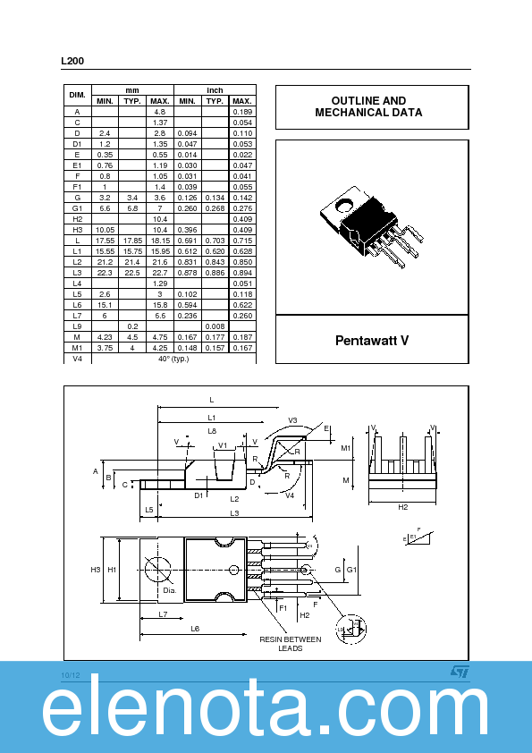 L200 Datasheet PDF (167 KB) STMicroelectronics | Pobierz z Elenota.pl