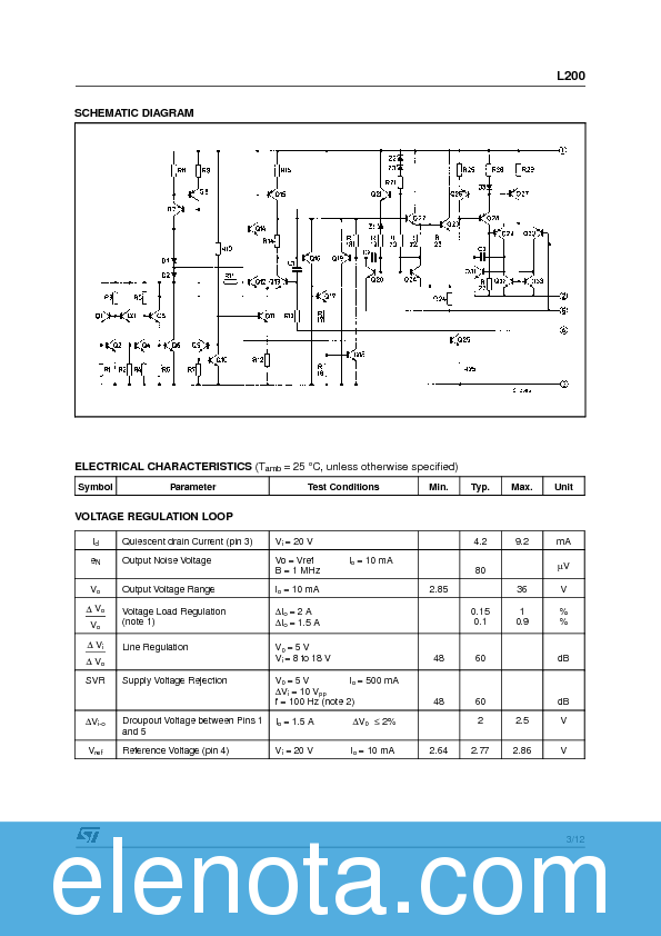 L200 Datasheet PDF (283 KB) STMicroelectronics | Pobierz z Elenota.pl
