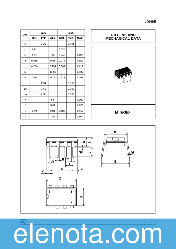 L4949 Datasheet PDF (555 KB) STMicroelectronics | Pobierz z Elenota.pl