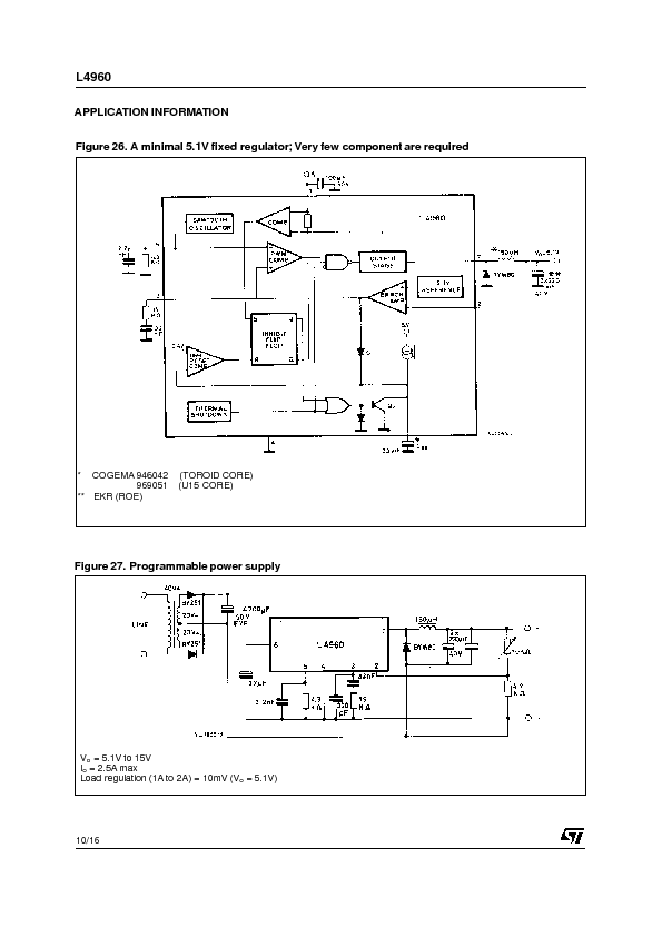 L4960 Datasheet PDF (190 KB) STMicroelectronics | Pobierz z Elenota.pl