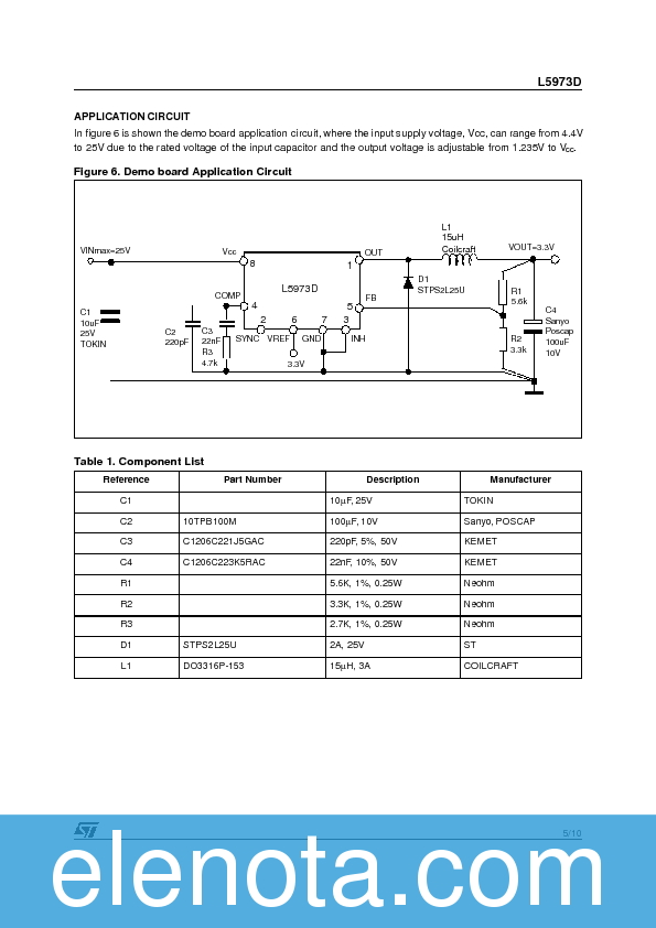 L5973D Datasheet PDF (86 KB) STMicroelectronics | Pobierz z Elenota.pl