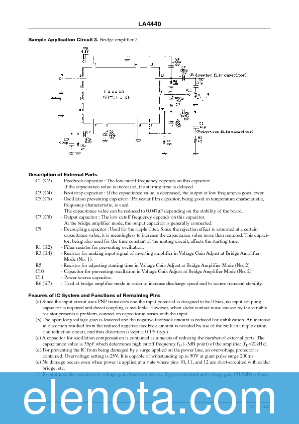 LA4440 Datasheet PDF (468 KB) Sanyo | Pobierz z Elenota.pl