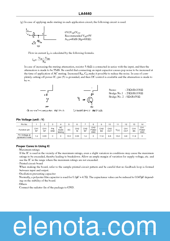 LA4440 Datasheet PDF (468 KB) Sanyo | Pobierz z Elenota.pl