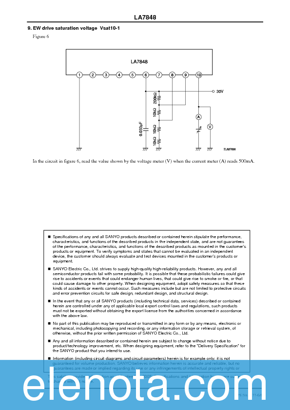 LA7848 Datasheet PDF (282 KB) Sanyo | Pobierz z Elenota.pl