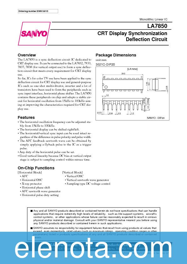 la7850 datasheet La7850 datasheet pdf (91 kb) sanyo | pobierz z elenota. Pl.