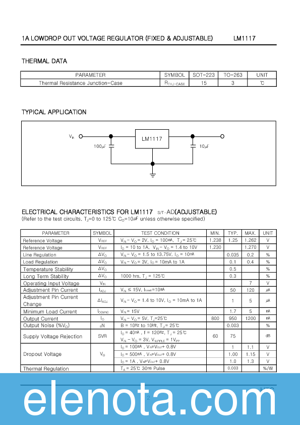 LM1117 Datasheet PDF (115 KB) indefinite | Pobierz z Elenota.pl