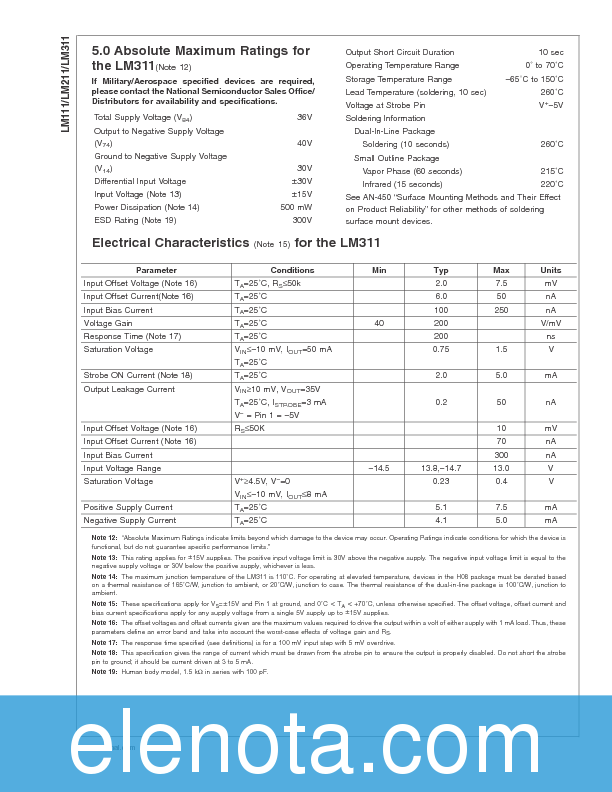 LM211 Datasheet PDF (1.06 MB) National Semiconductor | Pobierz z Elenota.pl