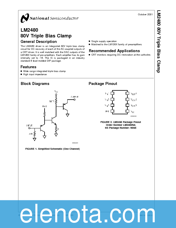 LM2480 Datasheet PDF (85 KB) National Semiconductor | Pobierz z Elenota.pl