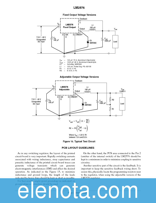 LM2576 Datasheet PDF (275 KB) ON Semiconductor | Pobierz z Elenota.pl