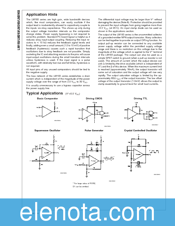 LM293 Datasheet PDF (412 KB) National Semiconductor | Pobierz z Elenota.pl