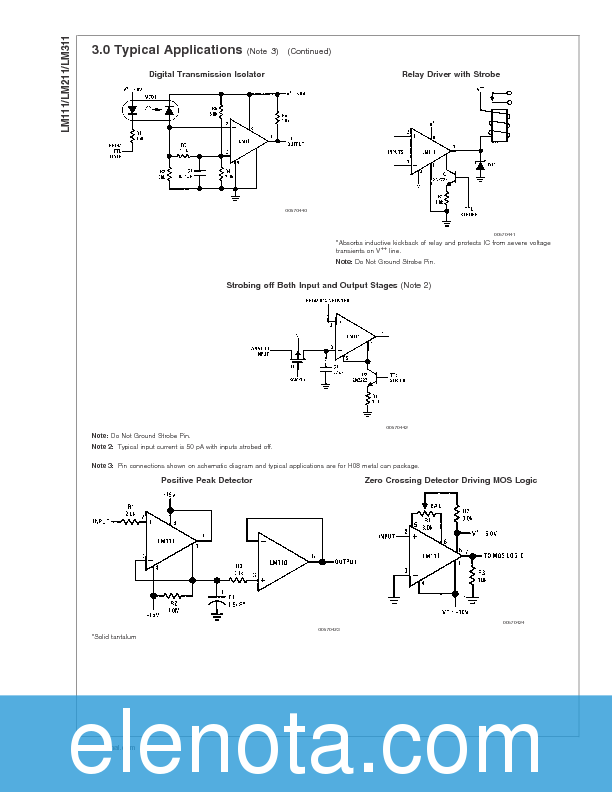 LM311 Datasheet PDF (1.06 MB) National Semiconductor | Pobierz z Elenota.pl