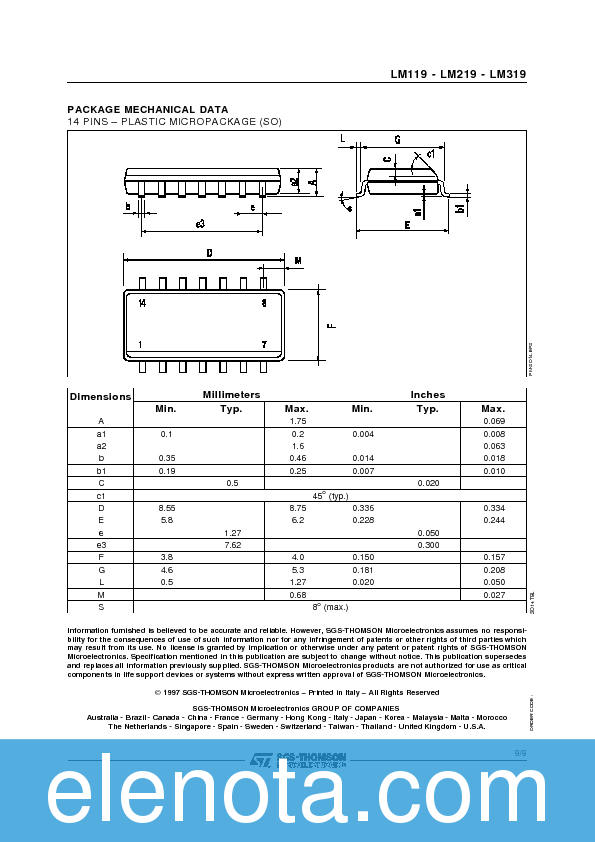 LM319 Datasheet PDF (122 KB) STMicroelectronics | Pobierz z Elenota.pl