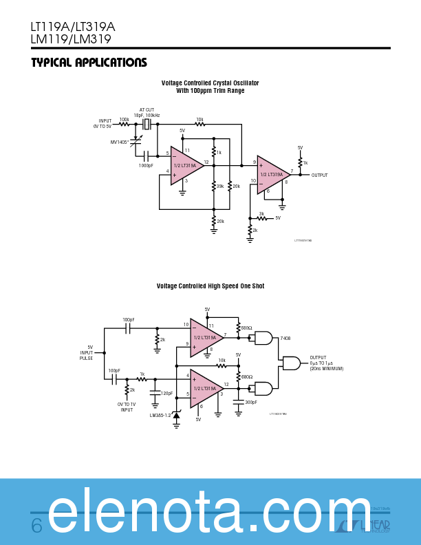 LM319 Datasheet PDF (190 KB) Linear Technology | Pobierz z Elenota.pl