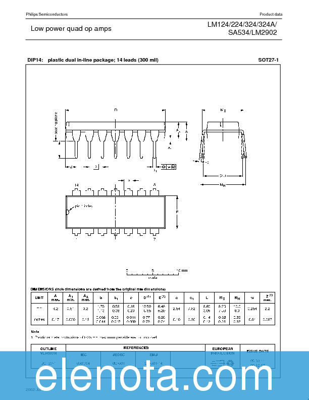 LM324 Datasheet PDF (129 KB) Philips | Pobierz z Elenota.pl