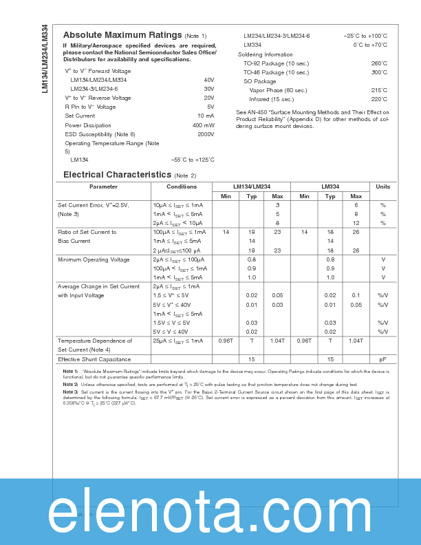 LM334 Datasheet PDF (759 KB) National Semiconductor | Pobierz z Elenota.pl