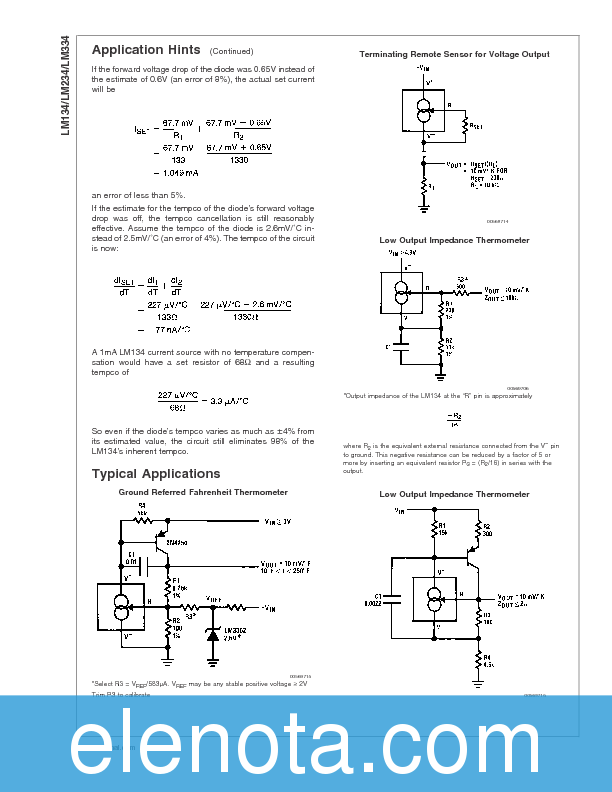 LM334 Datasheet PDF (759 KB) National Semiconductor | Pobierz z Elenota.pl