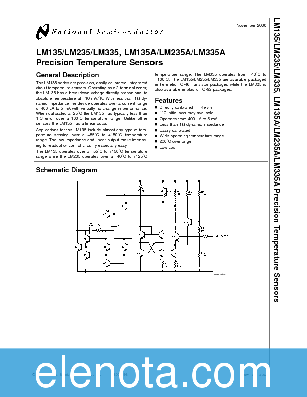 LM335 Datasheet PDF (291 KB) National Semiconductor | Pobierz z Elenota.pl