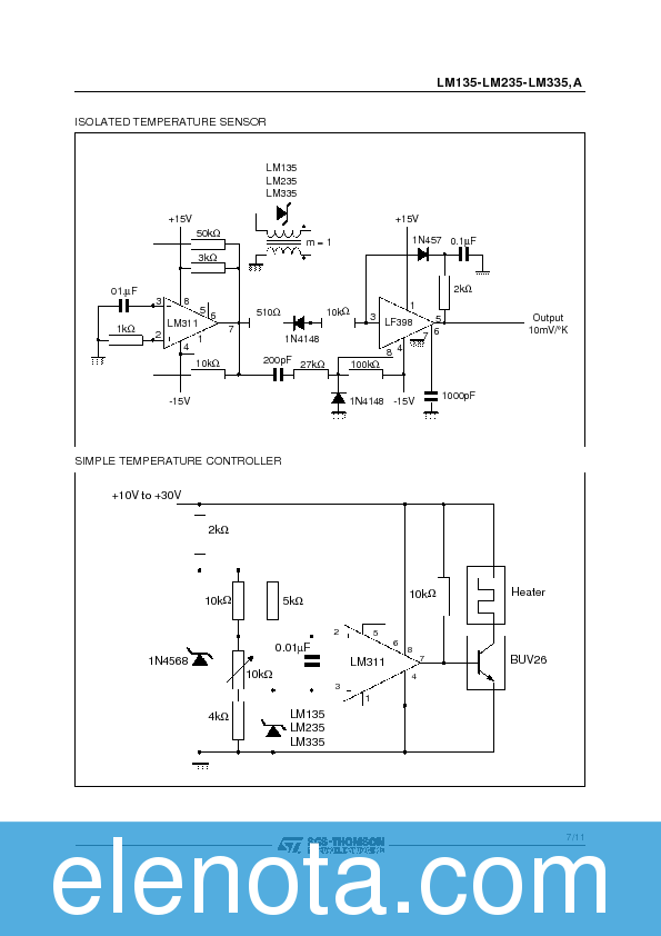 LM335 Datasheet PDF (121 KB) STMicroelectronics | Pobierz z Elenota.pl