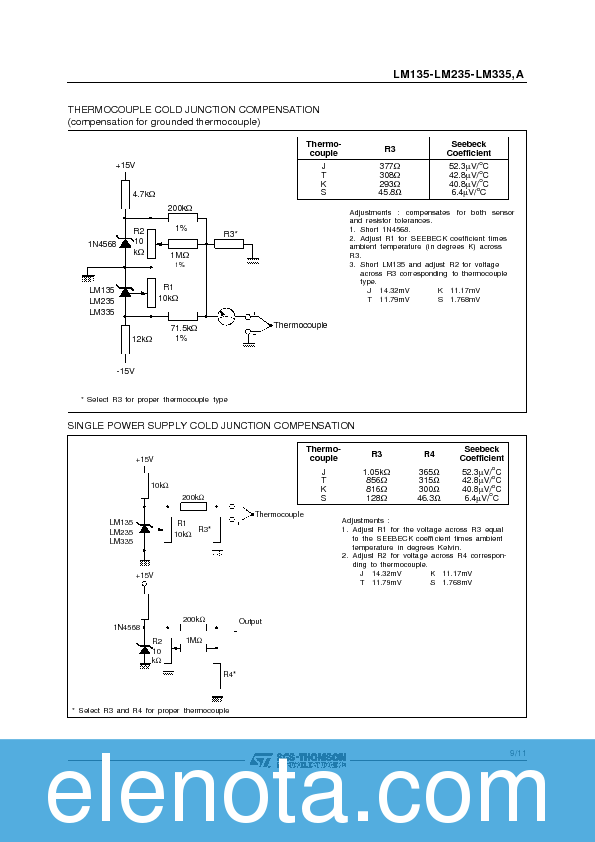 LM335 Datasheet PDF (121 KB) STMicroelectronics | Pobierz z Elenota.pl