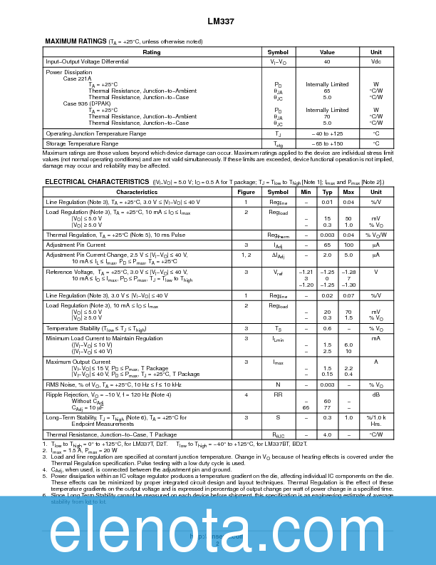 LM337 Datasheet PDF (121 KB) ON Semiconductor | Pobierz z Elenota.pl