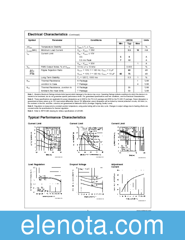 LM338T Datasheet PDF (399 KB) National Semiconductor | Pobierz z Elenota.pl