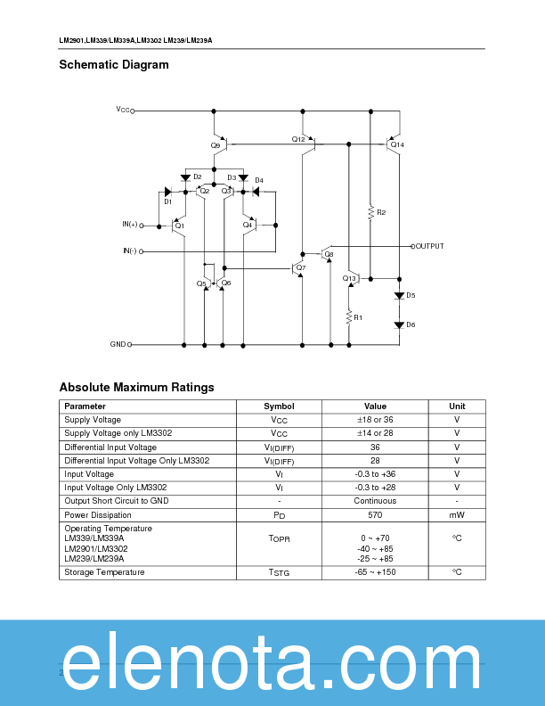 LM339A Datasheet PDF (86 KB) Fairchild | Pobierz z Elenota.pl