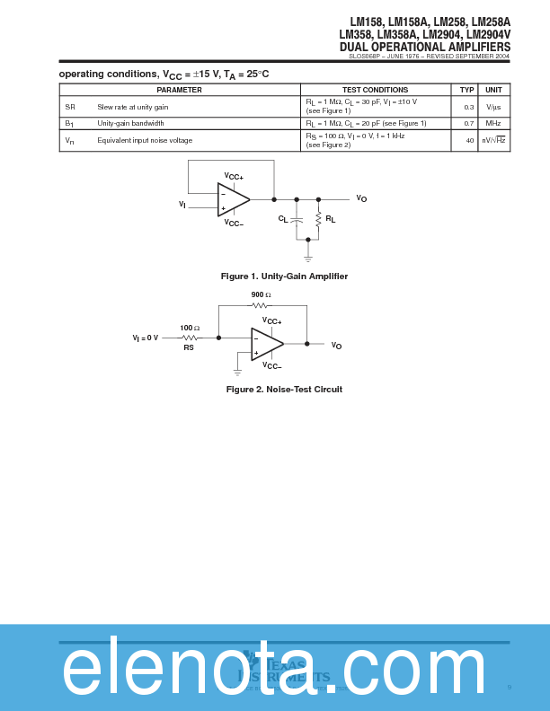LM358P Datasheet PDF (448 KB) Texas Instruments | Pobierz z Elenota.pl