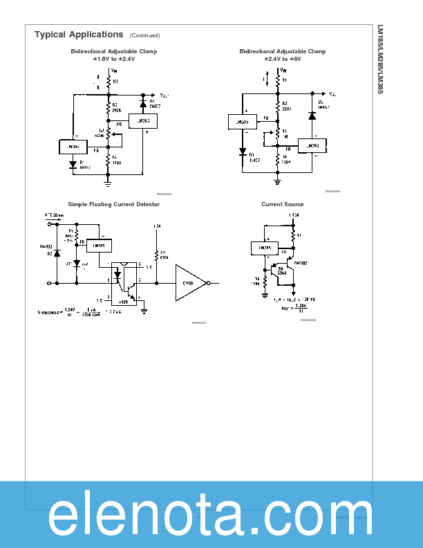 LM385 Datasheet PDF (748 KB) National Semiconductor | Pobierz z Elenota.pl