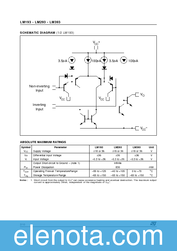 LM393N Datasheet PDF (84 KB) STMicroelectronics | Pobierz z Elenota.pl