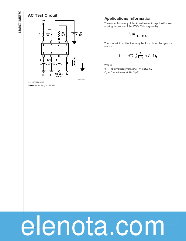 LM567 Datasheet PDF (341 KB) National Semiconductor | Pobierz z Elenota.pl