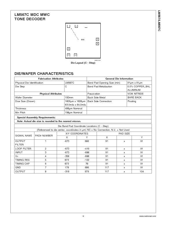 LM567 Datasheet PDF (341 KB) National Semiconductor | Pobierz z Elenota.pl