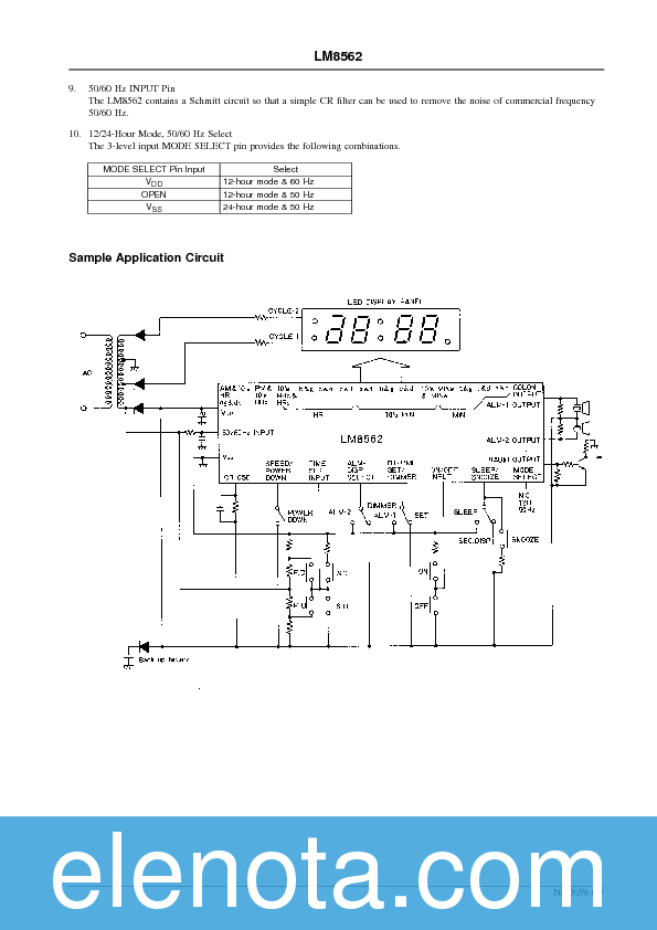 LM8562 Datasheet PDF (84 KB) Sanyo | Pobierz z Elenota.pl