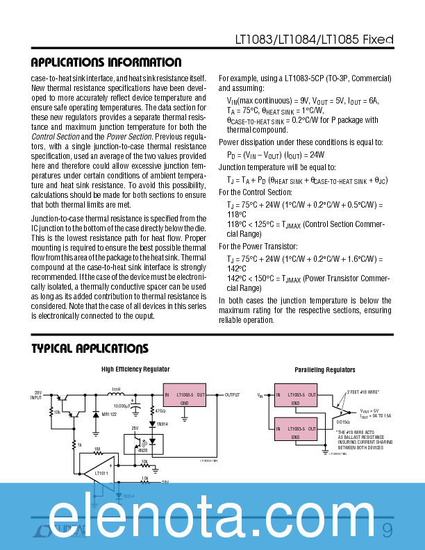LT1083 Datasheet PDF (210 KB) Linear Technology | Pobierz z Elenota.pl
