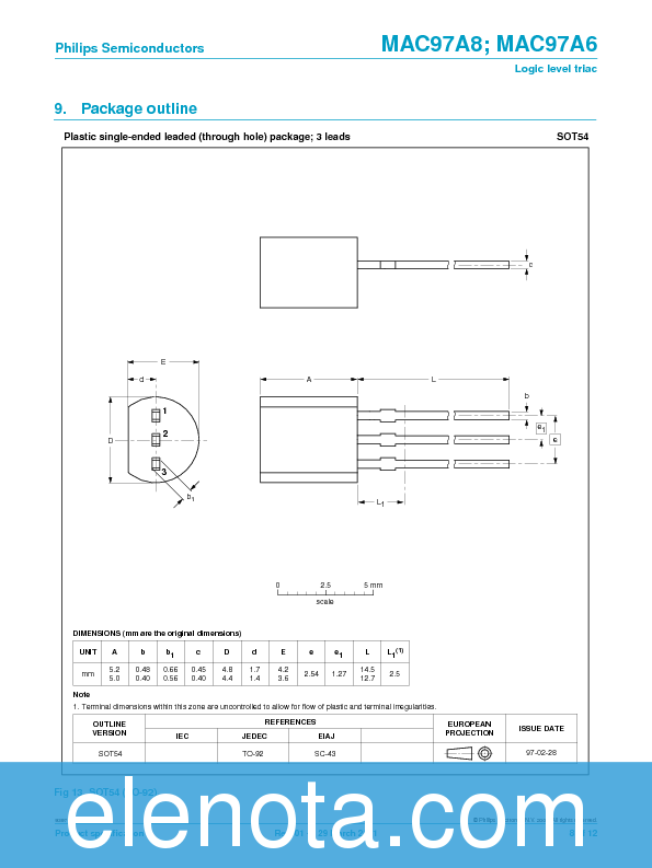 MAC97A8 Datasheet PDF (237 KB) Philips | Pobierz z Elenota.pl