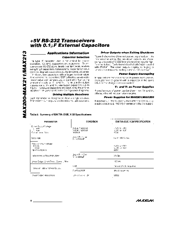 MAX202 Datasheet PDF (580 KB) Maxim | Pobierz z Elenota.pl